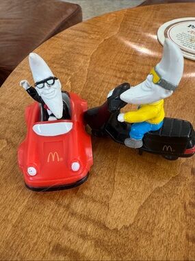 McDonald's Moon Character Vehicles - Red Car & Black Scooter